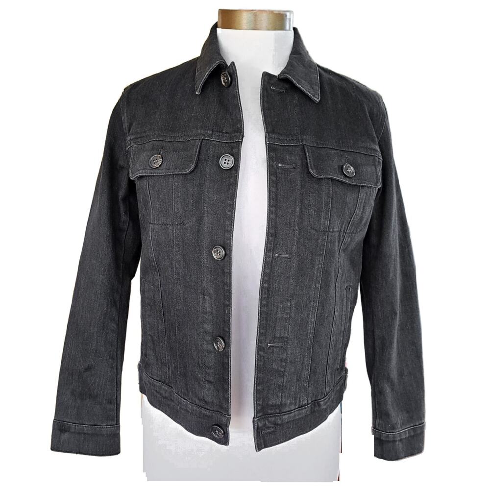 Onitsuka Tiger x ANDREA POMPILIO Black Denim Jacket Womens Small Quilted Lining